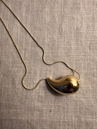 Image 2 of Stainless Steel Necklace Waterdrop Necklace Gold