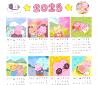 2025 seasonal doodles calendar digital download for printing 