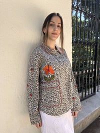 Image 1 of ANIMAL PRINT OVERSHIRT EMBELLISHED WITH HAND-EMBROIDERED