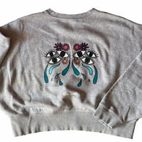 Image 2 of Sweat Crop Oversize Adidas - Fleurs