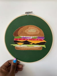 Image 2 of Original Hand Embroidery - Burger Deluxe