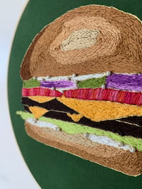 Image 3 of Original Hand Embroidery - Burger Deluxe