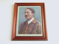 Image 1 of Antique Portrait Art Print of Captain R H de Montmorency, Military Uniform Artwork, Framed 