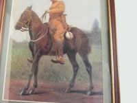 Image 4 of Antique Art Print of Lt Col E. C. Bethune on a Horse, Military Portrait Artwork, Framed