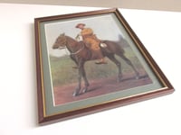 Image 2 of Antique Art Print of Lt Col E. C. Bethune on a Horse, Military Portrait Artwork, Framed