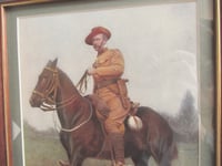 Image 5 of Antique Art Print of Lt Col E. C. Bethune on a Horse, Military Portrait Artwork, Framed