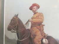 Image 7 of Antique Art Print of Lt Col E. C. Bethune on a Horse, Military Portrait Artwork, Framed