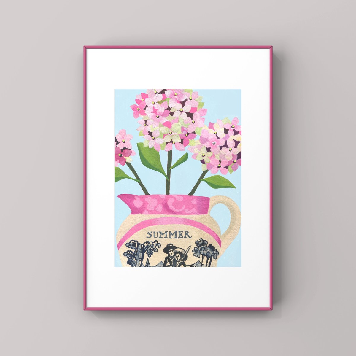 Hydrangeas in Summer Jug Print & Card