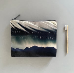 Image of Storm feather, LARGE travel bag, make-up, toiletries zipper pouch