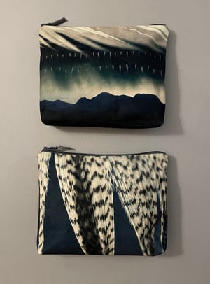 Image of Storm feather, LARGE travel bag, make-up, toiletries zipper pouch