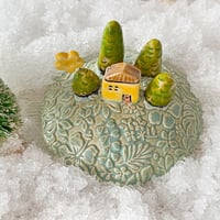 Image 3 of SALE Yellow House on a Hill Ceramic Piece