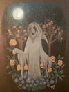 Midnight Garden Ghost 9 X 12 Giclee Print