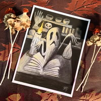 Image 2 of Ghostly Spell Book 6 X 8 Giclee Print