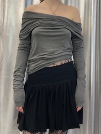 Image 3 of Dark Grey Off-Shoulder Viscose Top – Handmade in Berlin