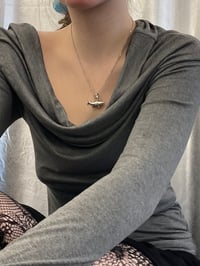 Image 2 of Dark Grey Off-Shoulder Viscose Top – Handmade in Berlin