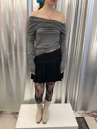 Image 4 of Dark Grey Off-Shoulder Viscose Top – Handmade in Berlin