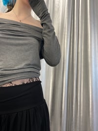 Image 7 of Dark Grey Off-Shoulder Viscose Top – Handmade in Berlin