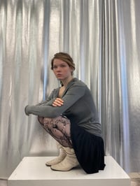 Image 8 of Dark Grey Off-Shoulder Viscose Top – Handmade in Berlin