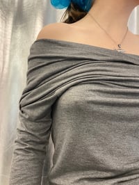 Image 9 of Dark Grey Off-Shoulder Viscose Top – Handmade in Berlin