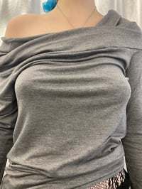 Image 11 of Dark Grey Off-Shoulder Viscose Top – Handmade in Berlin