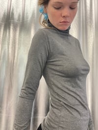 Image 7 of High neck grey viscose top