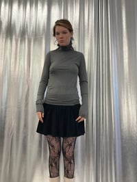 Image 9 of High neck grey viscose top