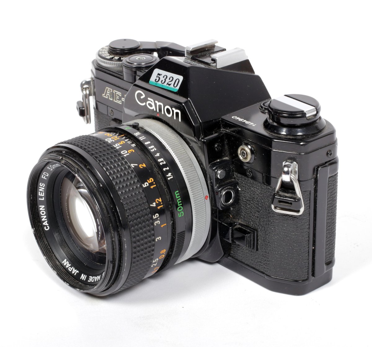 BLACK CANON AE-1 35mm SLR Film Camera with 50mm F1.4 Lens