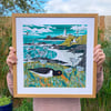 Godrevy Oystercatchers Framed Print