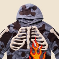 Image 4 of REWORKED 3D PUFF SKELETON FLOW WITH FLAME HOODIE SIZE LARGE