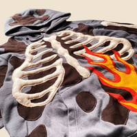 Image 5 of REWORKED 3D PUFF SKELETON FLOW WITH FLAME HOODIE SIZE LARGE