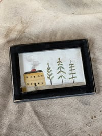 Yellow House ~ small folk art watercolor