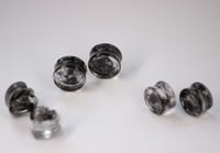 Image 4 of Smoke Plugs -  Epoxy Resin - Round - 6mm - 50mm - Black smoke - Stretched Ears