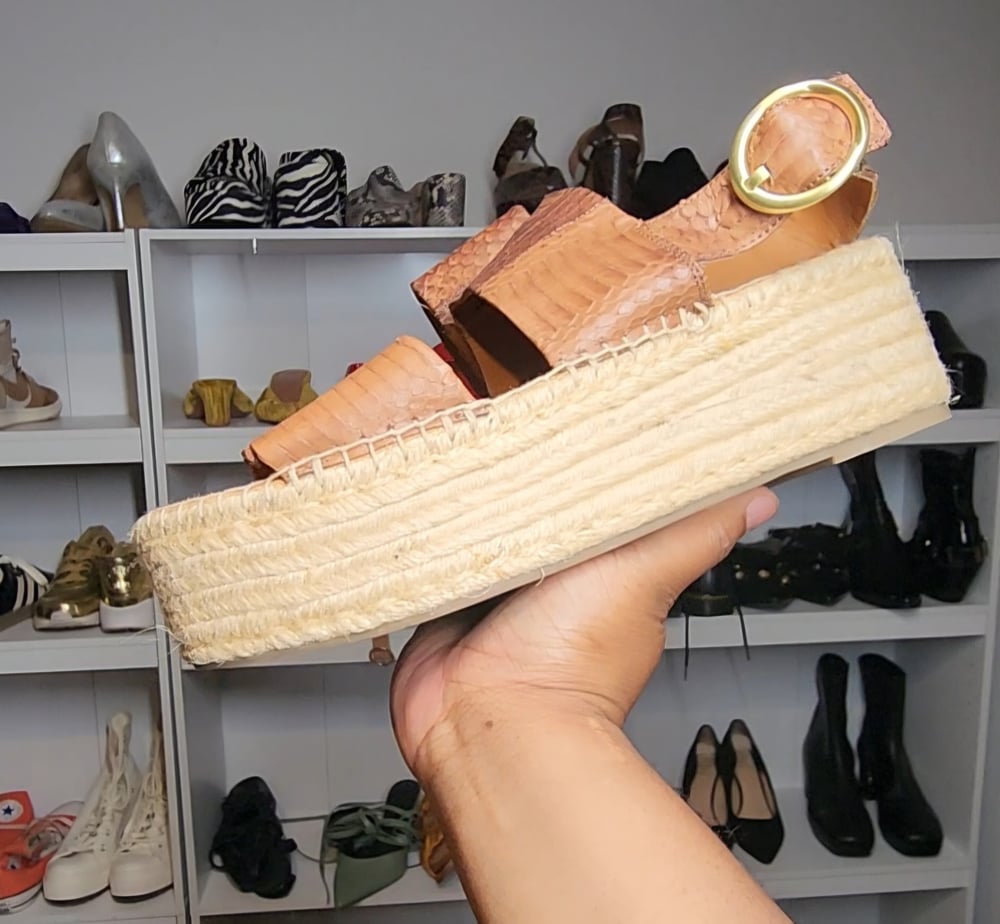 Image of Franco Sarto Animal Print Espadrilles / Women's Size 12