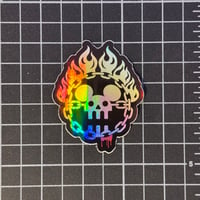 Holographic Mad MouseSkull - Sticker