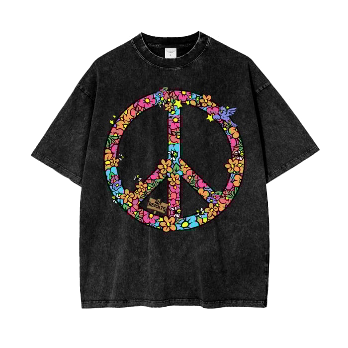 Image of PEACE BLACK ACID WASH