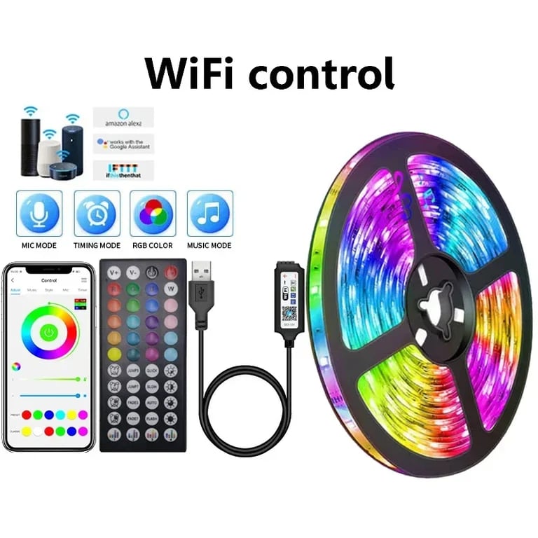 MSL USB LED Strip Lights APP Control Color Changing RGB Flexible Room Decoration