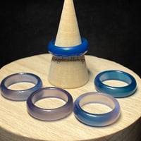 Image 2 of Blue/White Agate Bangle Ring
