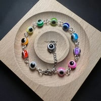 Image 1 of Colorful evil eye bracelet (Resin)