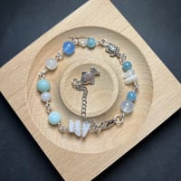 Image 2 of Blue Moonstone & Blue Beaded Turtle Bracelet