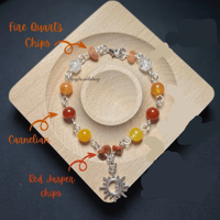 Image 2 of Fire Quartz/Carnelian/Red Jasper Sun Bracelet