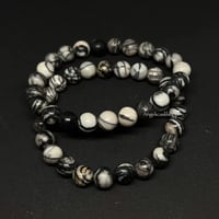 Image 2 of Black Spiderweb Agate Bracelet 