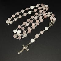 Image 1 of Rose Quartz and Howlite Rosary