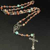 Image 1 of Plum Blossom Jasper and phoenix Rosary