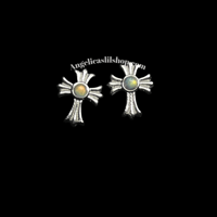 Image 1 of S925 Labradorite Cross Earring