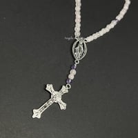Image 2 of Mini Rose Quartz and amethyst Rosary