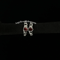 Image 1 of S925 Garnet heart earring