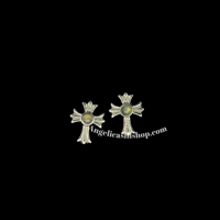 Image 2 of S925 Labradorite Cross Earring