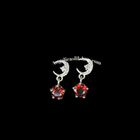 Image 2 of S925 Garnet moon earring