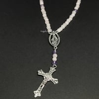 Image 4 of Mini Rose Quartz and amethyst Rosary