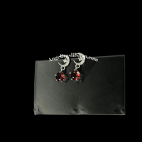 Image 3 of S925 Garnet moon earring